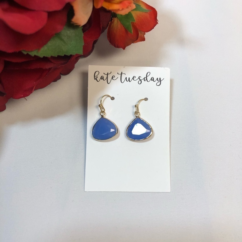 5/$20 Blue gem hanging earrings